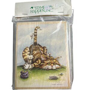 Gary Patterson Cat Rubber Stamp By Stamps Happen Inc. Wood Mounted